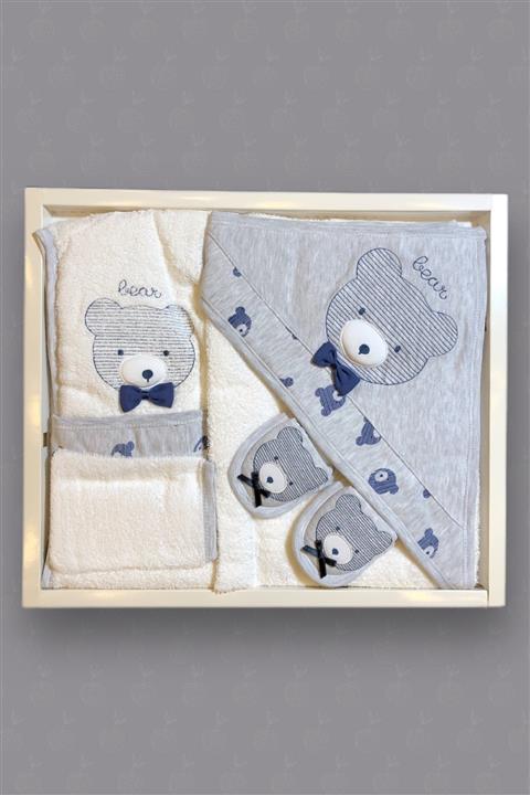 Gaye Bebe % 100 Pamuk 4'lü Bornoz Seti 845