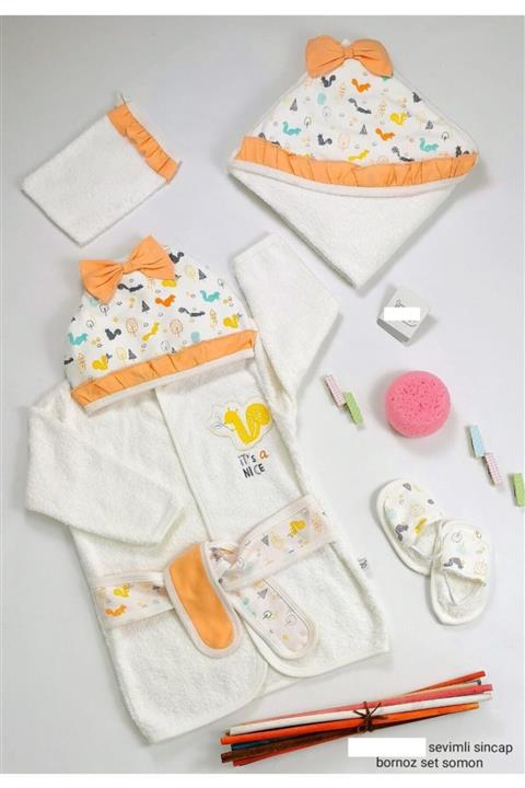 teokids 6 Parça Bebek Bornoz Seti