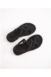 BupBop Unisex Siyah Yazlık Sandalet