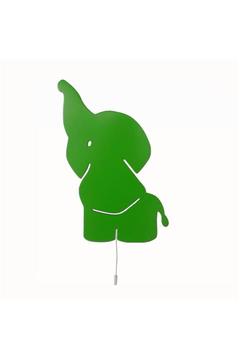 Trizone Ahşap Aydınlatma Çocuk Odası Ahşap Aydınlatma Yeşil Fil