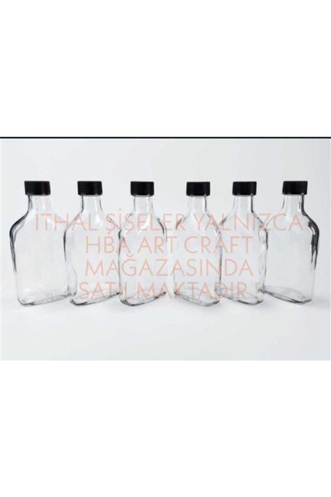 HBA ART CRAFT Cold Brew Yassı Cam 200ml Şişe 6 Adet