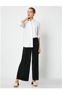 Koton Kadın Siyah Genis Paça Kadife Pantalon