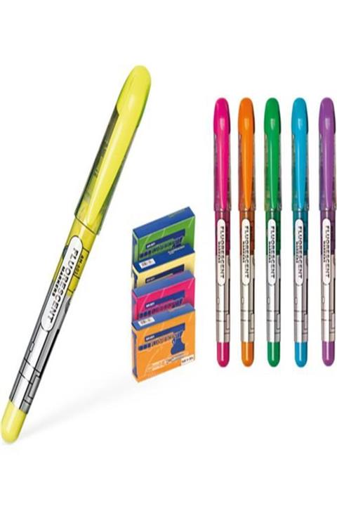 Aihao 601 Fosforlu Kalem Pembe Ah-601 12 Li (1 Paket 12 Adet)