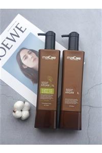 Maxcare Argan Yağlı Saç Bakım Seti / Günlük Şampuan & Saç Kremi 800 ml