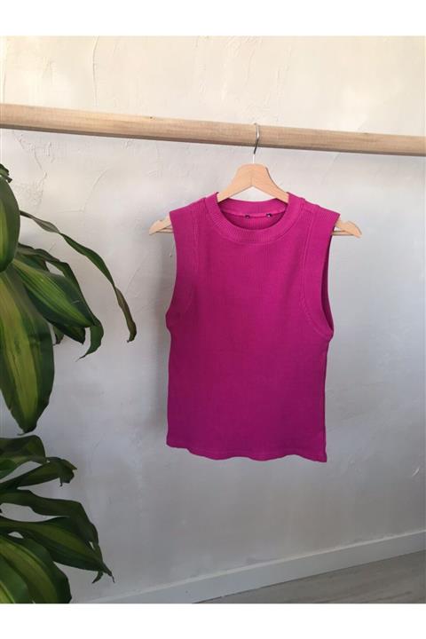 Zara Women Orijinal Marka Kolsuz Triko Pembe