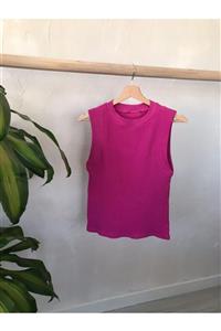 Zara Women Orijinal Marka Kolsuz Triko Pembe