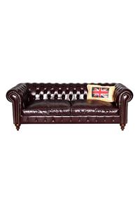 3A Mobilya Class Dark Brown Chesterfield