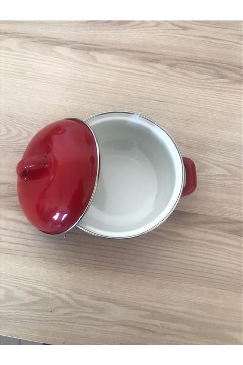 ENZELO Emaye Tencere 14 No Kırmızı