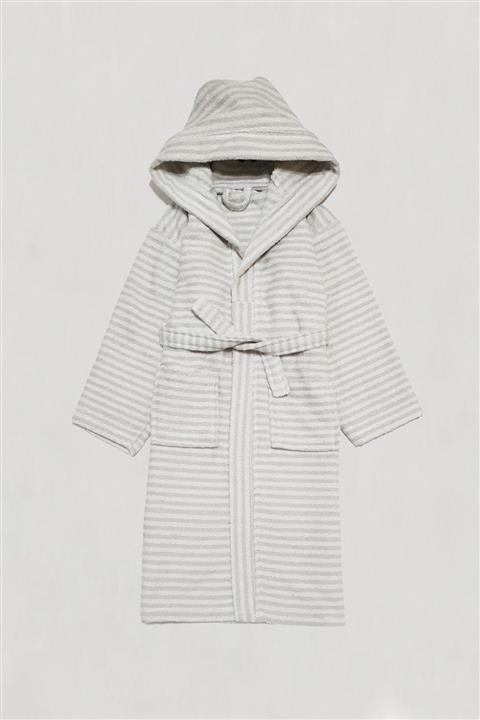 Eflatun Kapüşonlu Microcotton Kumaş Çocuk Bornozu