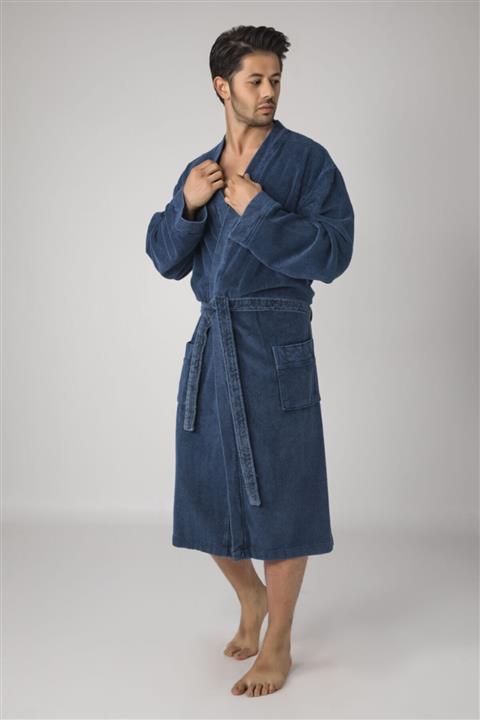 Nuşa Kimono Jeans Pamuklu Erkek Banyo Bornozu