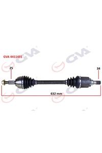 Çeşitli Gva 4411431 Komple Aks Sol Renault Fluence 09- Megane Iv 1.5 Dci 6 Vites Auto. 632mm Renaul