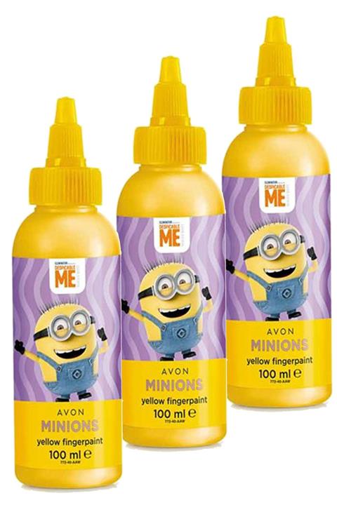 AVON Minions Sarı Parmak Boyası Vücut Temizleyicisi 100 Ml. Üçlü Set