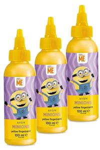 AVON Minions Sarı Parmak Boyası Vücut Temizleyicisi 100 Ml. Üçlü Set