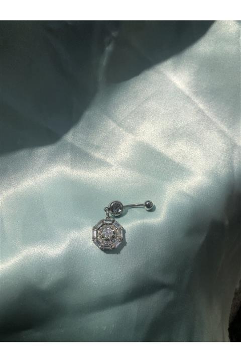 TAKICI Beyaz Taşlı Titanium Pirsing