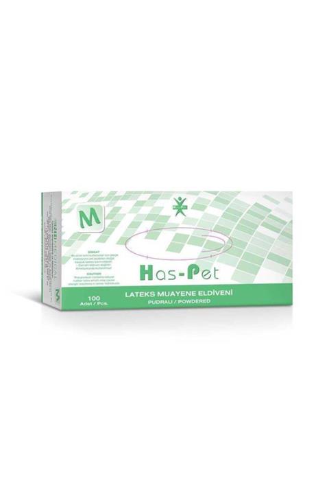 HasPet M Beden Lateks Pudralı Muayene Eldiveni