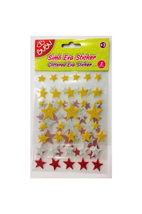 Bubu Simli Eva Sticker 3 Yaprak