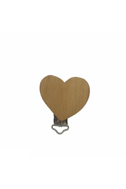 Erdal Ticaret Ahşap Kalp Natural Emzik Klipsi