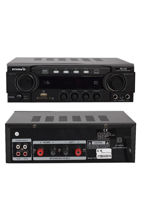 OSAWA Hd-510 2x100 Watt Usb-sd Trafosuz 2 Mik. Girişli Stereo Mıxer Anfi