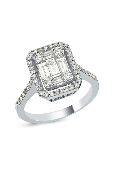 PIRLANT 0,72 Karat Pırlanta Baget Yüzük