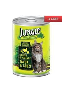 Jungle Kuzu Tavuklu-sebzeli Kedi Konserve 415 Gr (6 Adet)