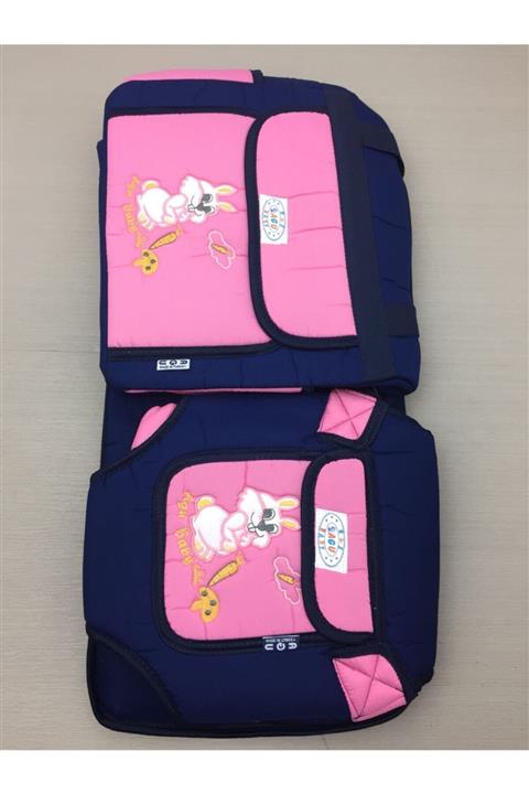 AGU BABY Tavşan Nakışlı 4 Parça Portbebe-Taşıma Seti Pembe