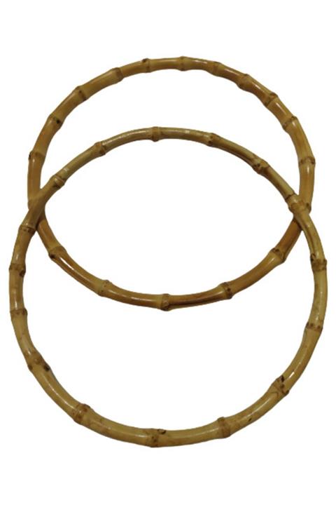 MİYA Bambu Yuvarlak Çanta Sapı Hasır (21 CM)