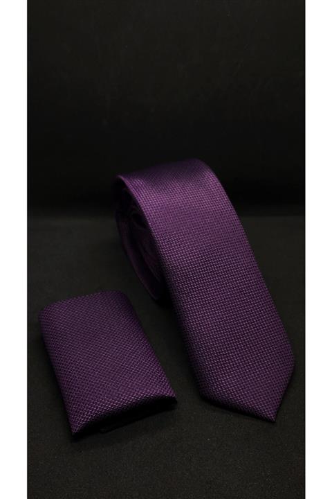 Botti Kravat Mürdüm Slim Armürlü Kravat