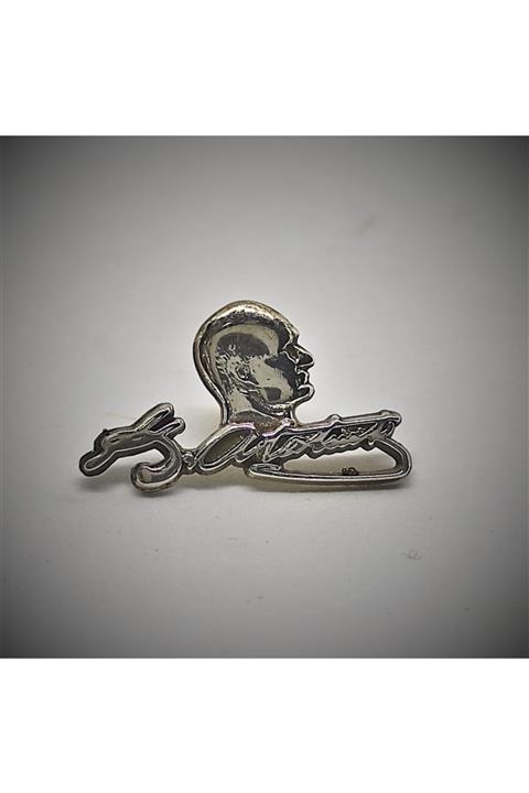 ORHAN GÜNEŞ GÜMÜŞ Mustafa Kemal Atatürk İmzalı Gümüş Rozet