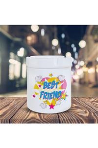 Asilmeydan Best Friend Yazılı Küllük Pop Art Baskılı Kül Tablası K-112