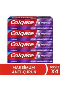 Colgate Maksimum Anti Çürük Diş Macunu 100 ml X 4 Adet