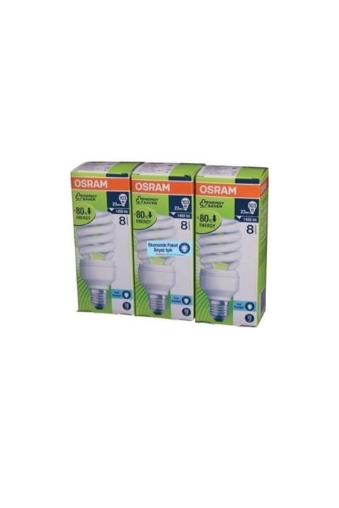 Osram 23w Mini Spiral Enerji Tasarruflu Ampul - Beyaz Işık - 3'lü Paket