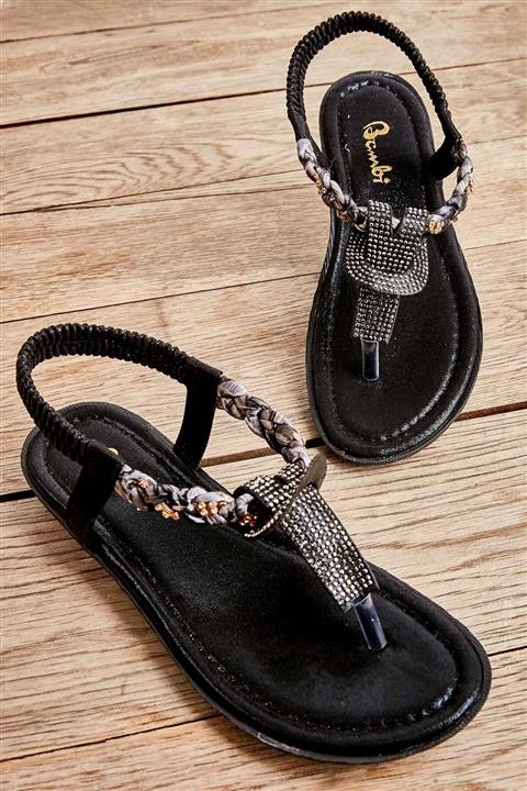 Bambi Siyah Kadın Sandalet L0625011778