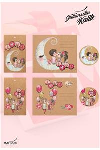 colortouch Sevgililer Günü Ay Serisi , 40 Adet Karton Etiket , 40 Adet Sticker , 20 Adet Not Kartı