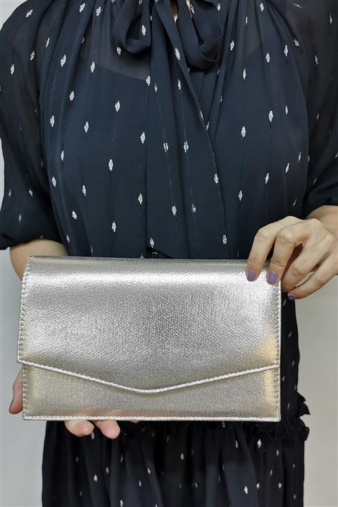 NAZART KADIN SIVAMA ALTIN SUNİ DERİ BAYAN CLUTCH ABİYE GECE ÇANTASI