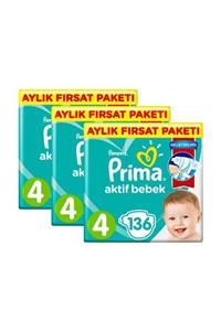 Prima Pampers Bebek Bezi Aktif Bebek Mega Paket Junior 4 Beden 4