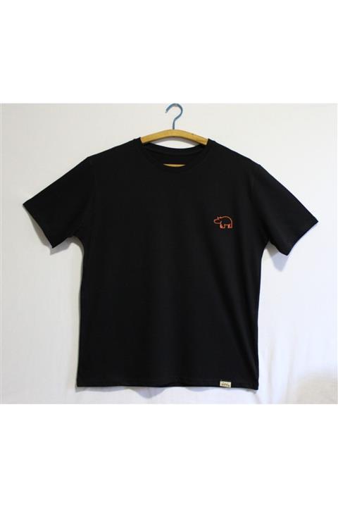 noftly Unisex Gergedan Nakışlı T-shirt