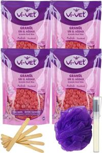 Vivet Pudralı Inci Boncuk Granül Sir El Ağdası 250gr 4'lü Set + Spatula + Lif + Kalemparf