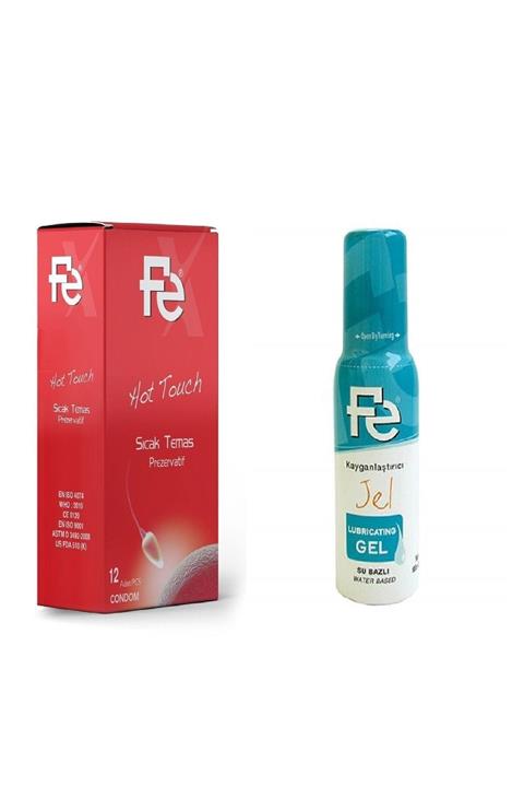Fe Prezervatif Hot Touch 12'li + Kayganlaştırıcı Jel Naturel 100 ml