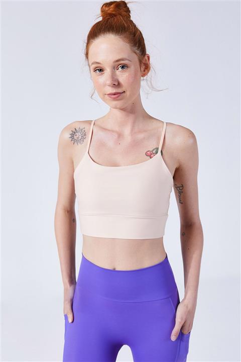 VAYU Kadın Krem Afrodit Sırtı Çapraz Askılı Yoga Ve Pilates Sporcu Sütyeni