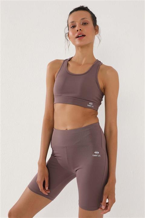 Tommy Life Kadın Gül Kurusu Sırt Detaylı Slim Fit U Yaka Spor Büstiyer