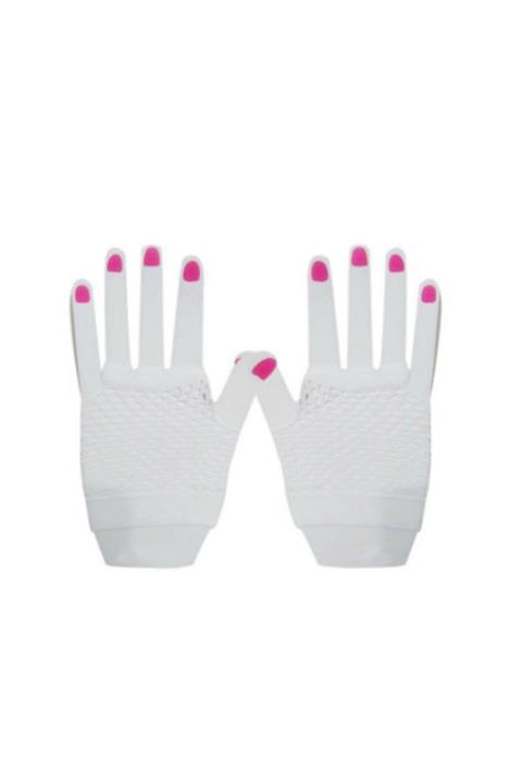 Neiçin Wf Kısa Fosforlu File Eldiven - Beyaz