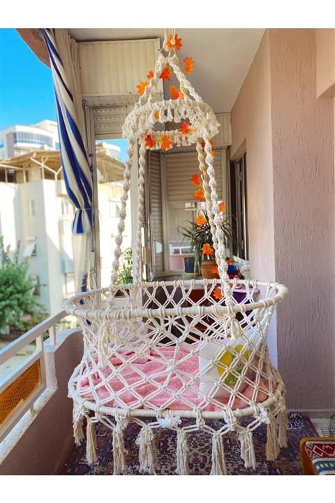 lavin tasarım Bej Xl Makrome Beşik