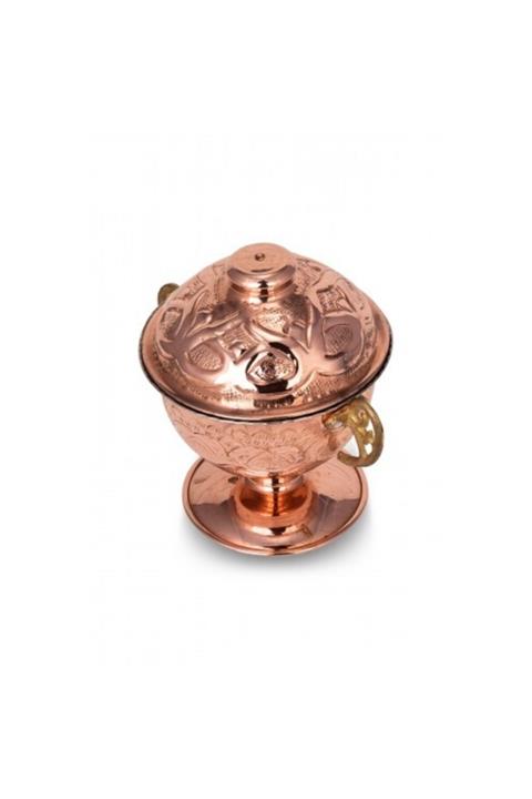 GEREKSEAL El Işleme Kırmızı Bakır Kupa Şekerlik 10 cm