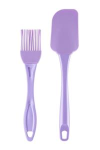 Senin Dükkanın Mor Silikon Spatula Ve Fırça Seti 2'li