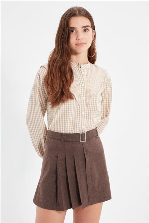 TRENDYOLMİLLA Taş Dik Yaka Gömlek TWOAW22GO0385