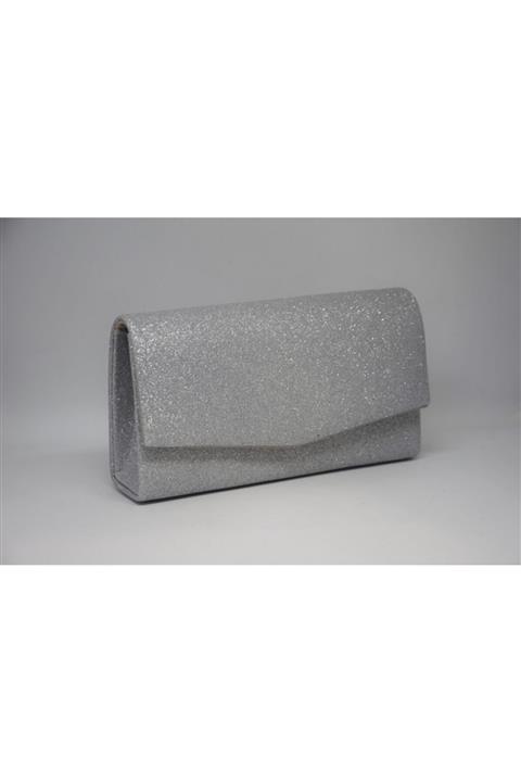 Mer Çanta Gümüş Pullu Abiye Çanta