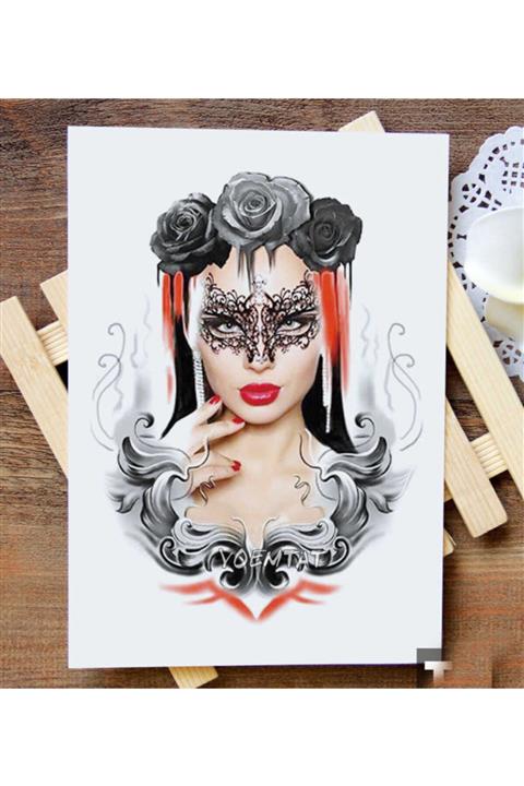 BENCEBUOLSUN Sticker Tattoo Geçici Dövme Tattoo Kol Kaplama Black Swan Balerin Siyah Kuğu
