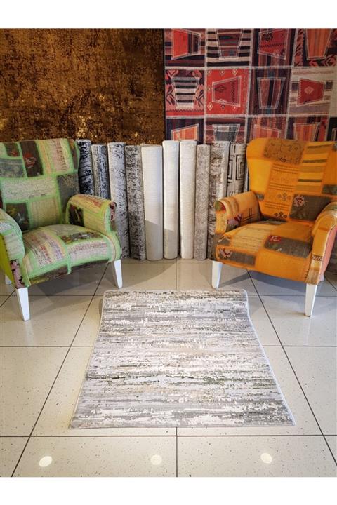 ÖZELL Kolay Temizlenen Yeşil Gri Halı Yolluk