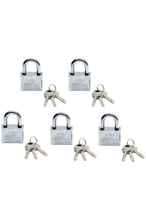 GÖKMUR Akıllı Anahtarlı Asma Kilit 5li Set - Mastercare Tri-moon Master Anahtarlı 5 Li Çelik Asma Kilit