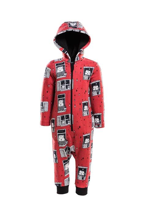 Igı Natur Erkek Bebek  Kırmızı Organik Tulum